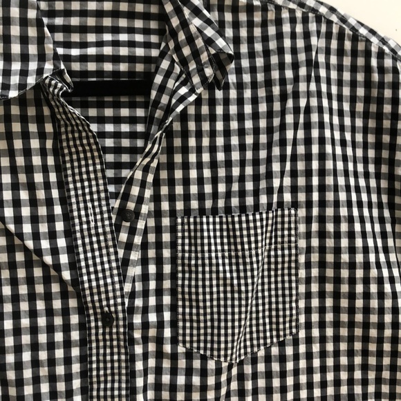 Madewell Gingham Play Button Shirt Top - Picture 7 of 7